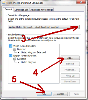 Set keyboard to Wales (United Kingdom)